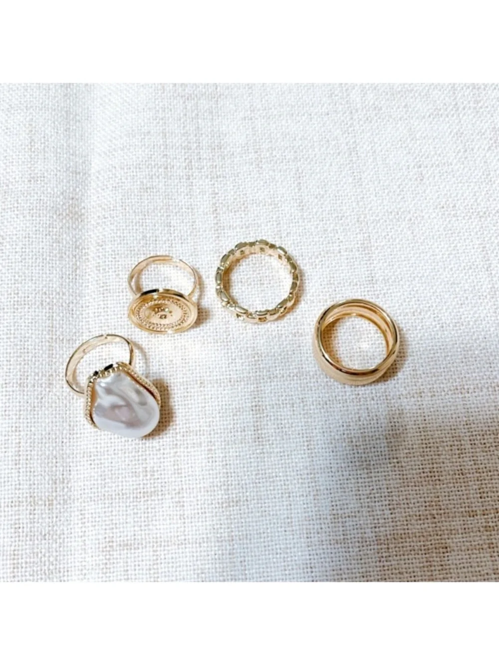 Free People Gold Boho ring set